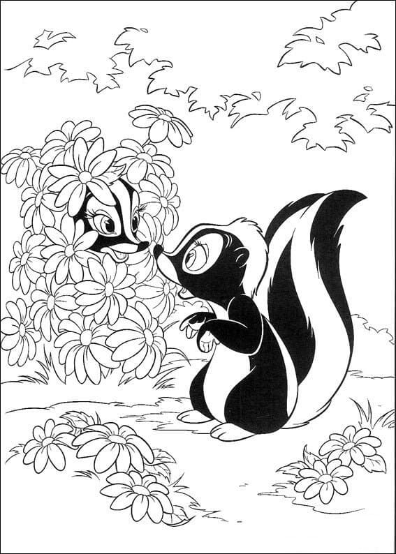 Desenho de Gambás de Bambi para Colorir
