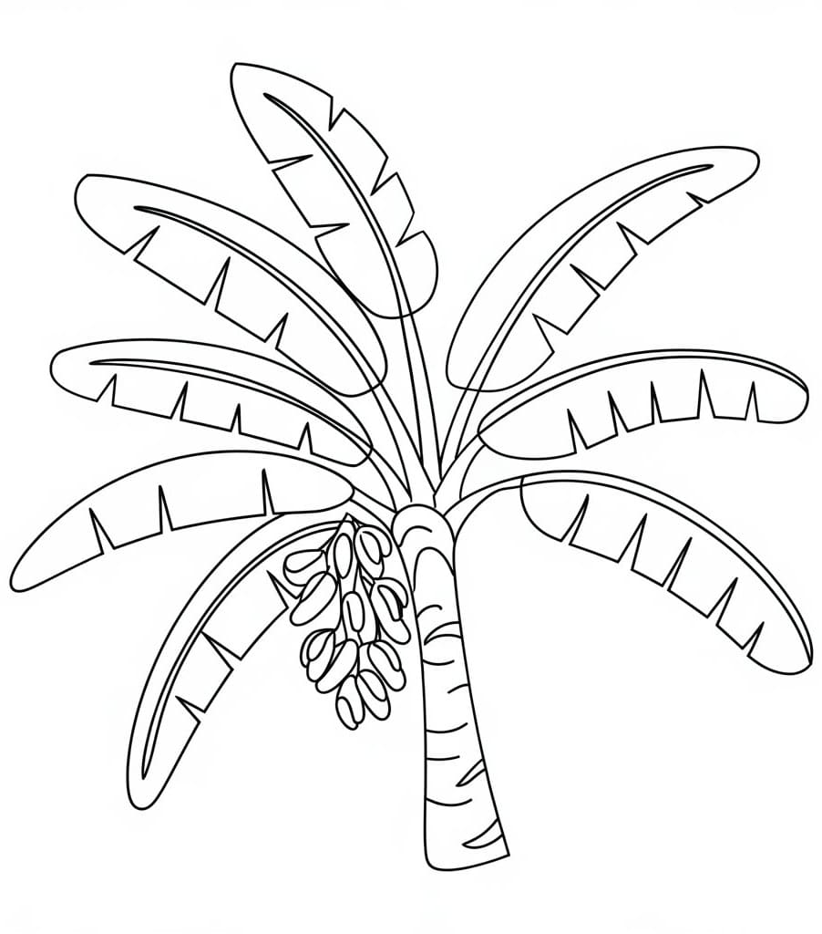 Desenho de Bananeira Grátis para Crianças para Colorir