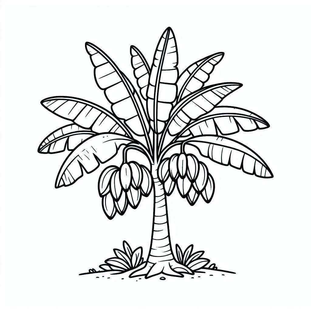 Desenho de Bananeira Imprimivel Grátis para Crianças para Colorir