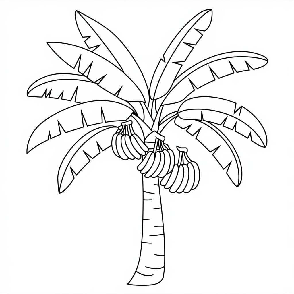 Desenho de Bananeira para Crianças de 1 Ano para Colorir