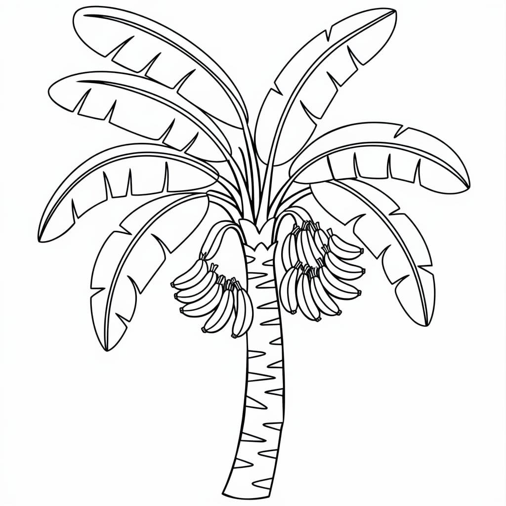 Desenho de Bananeira para Crianças de 2 Ano para Colorir