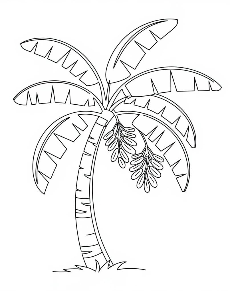 Desenho de Bananeira para Crianças de 4 Ano para Colorir