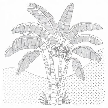 Desenho de Bananeiras para Colorir