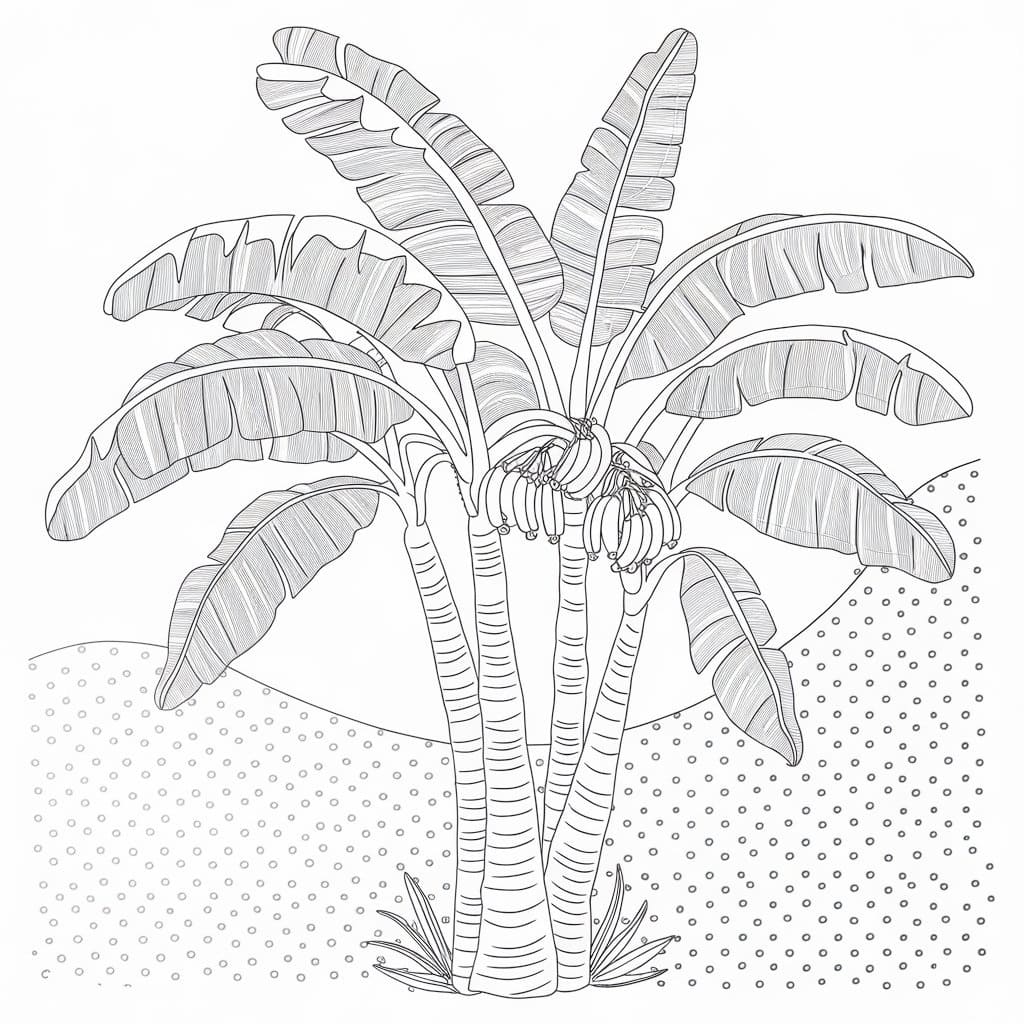 Desenho de Bananeiras para Colorir