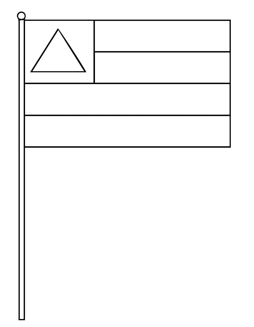 Desenho de Bandeira Estadual da Bahia para Colorir