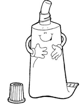 Desenho pastá de Dente Usada para Colorir