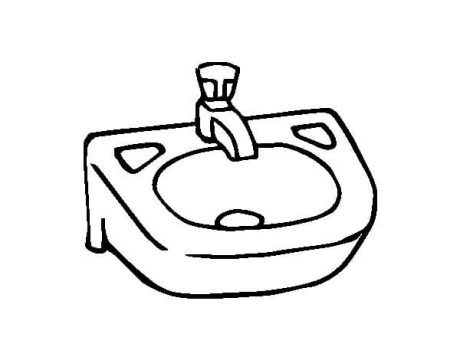 Desenho Torneira da piá do Banheiro para Colorir