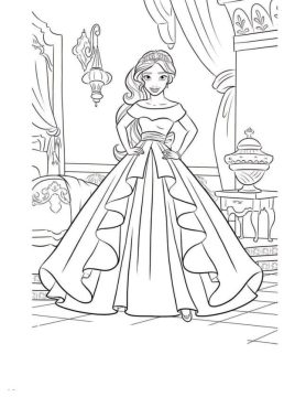 Desenho Princesa Elena no Castelo para Colorir e Imprimir