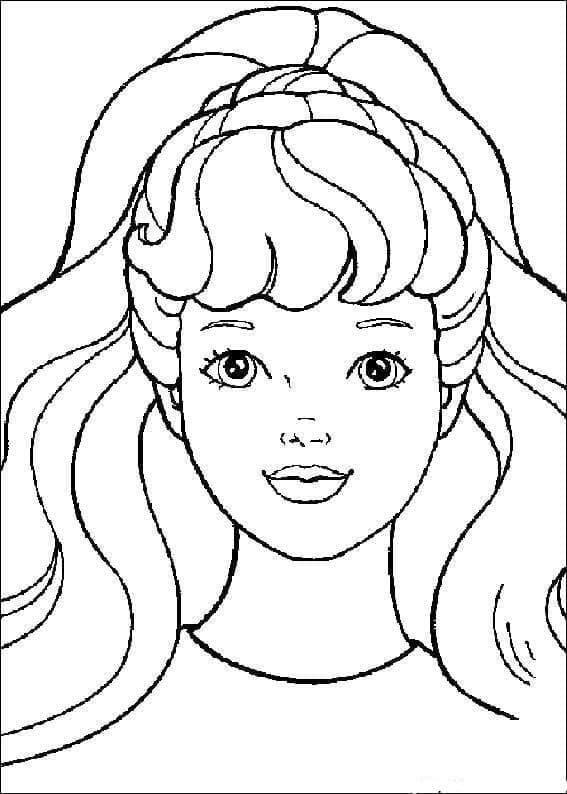 Desenho Rosto da Barbie para Colorir e Imprimir