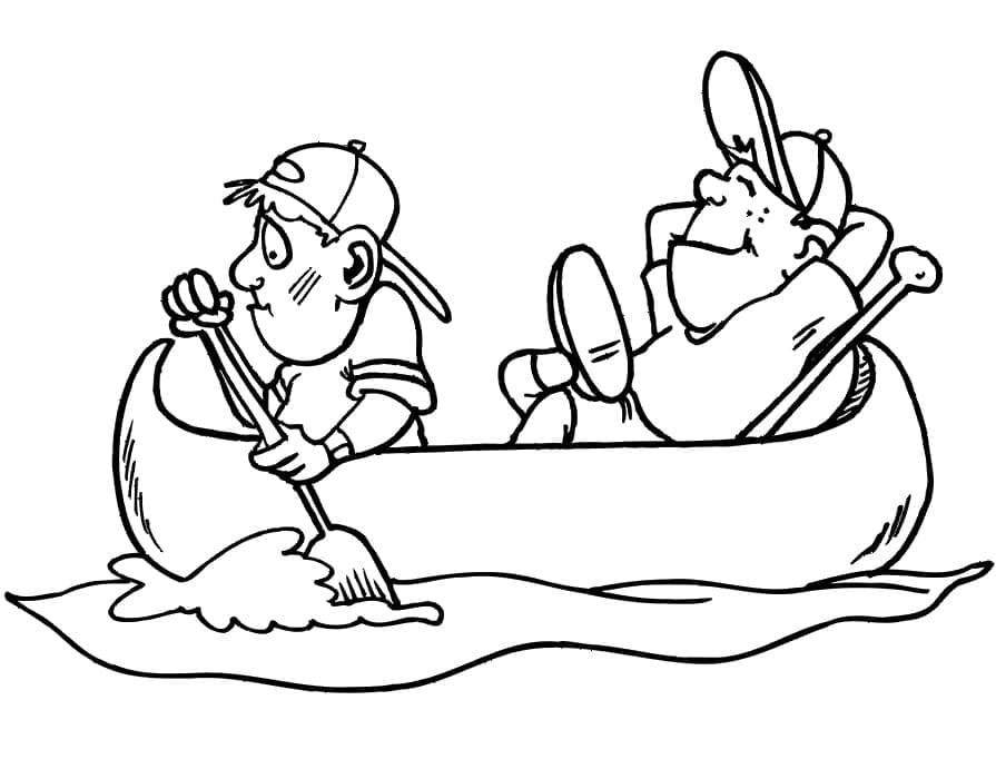 Desenho de Barco a Remo Grátis Download para Colorir