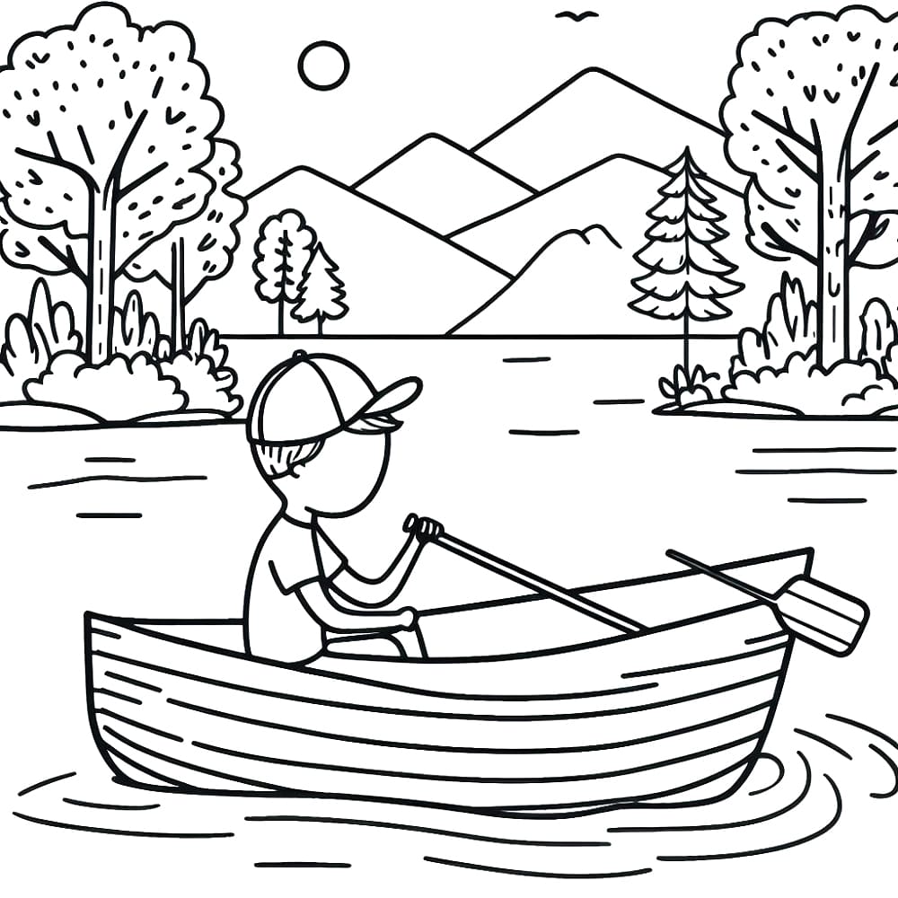 Desenho de Barco a Remo Imprimivel Pdf para Imprimir