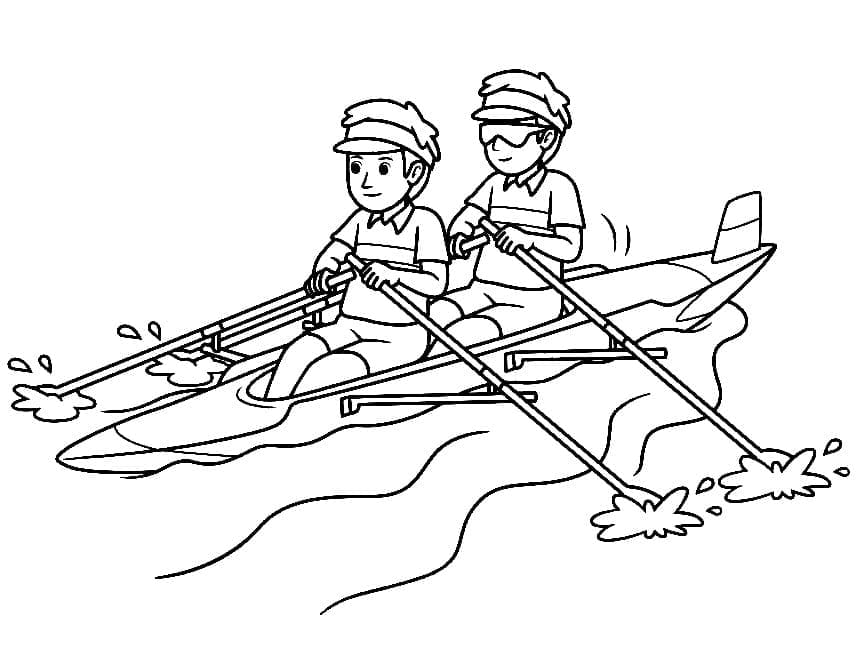 Desenho de Barco a Remo para Colorir e Imprimir Online