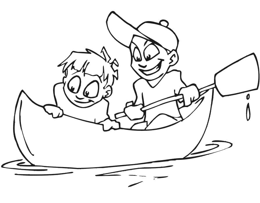 Desenho de Barco a Remo para Colorir e Pintar Online