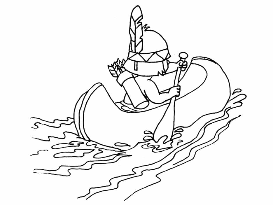 Desenho de Barco a Remo para Colorir Fácil Pdf