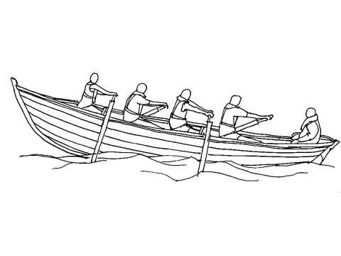 Desenho de Barco a Remo para Colorir Pdf Imprimível
