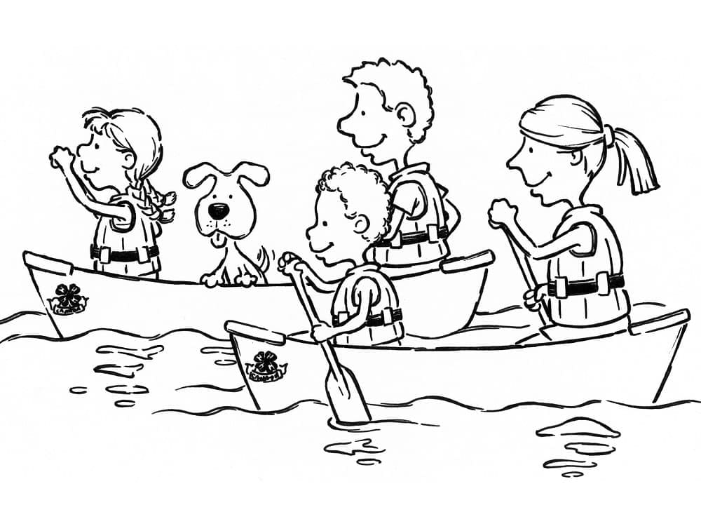 Desenho de Barco a Remo para Imprimir Grátis Download