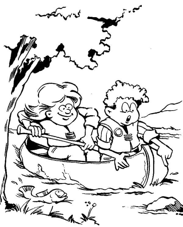 Desenho de Barco a Remo para Pintar Online Pdf