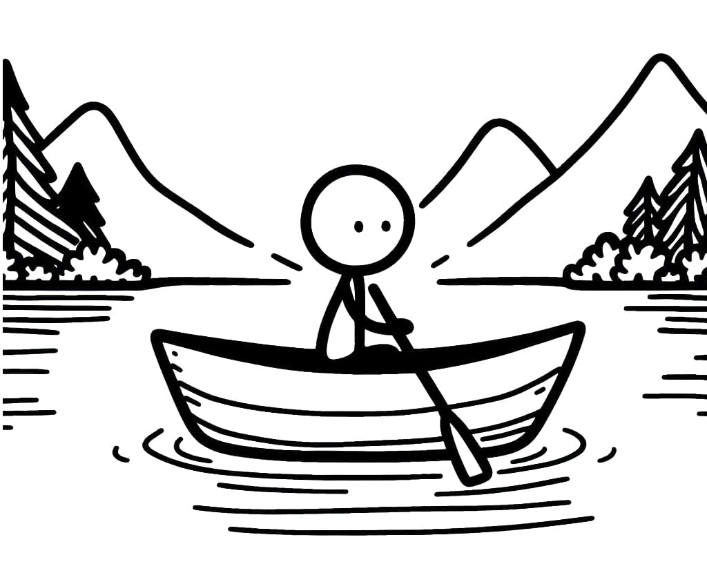 Desenhos de Barco a Remo para Colorir