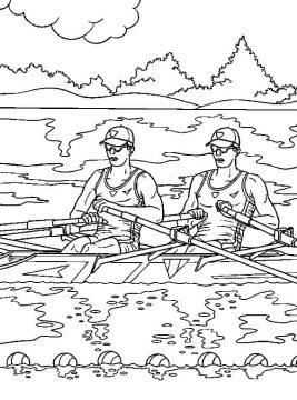 Desenho de Barco a Remo Pdf Imprimível para Colorir