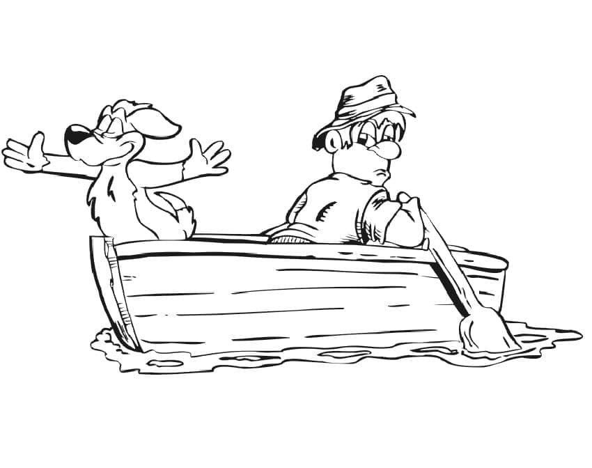 Desenho de Barco a Remo Pdf para Colorir