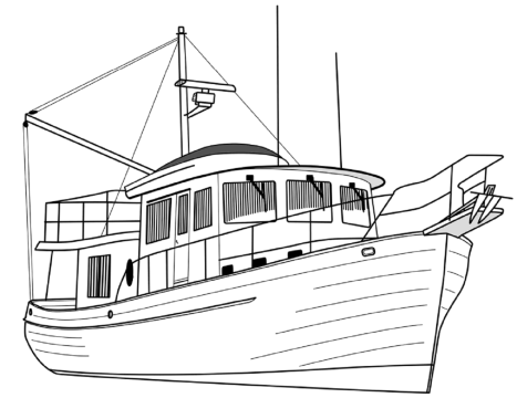 Desenho de Barco Imprimível Pdf para Colorir