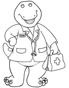Desenho de Barney O Doutor para Colorir