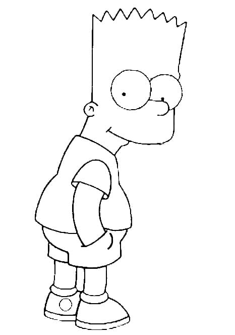 Desenho de Bart de os Simpsons para Colorir