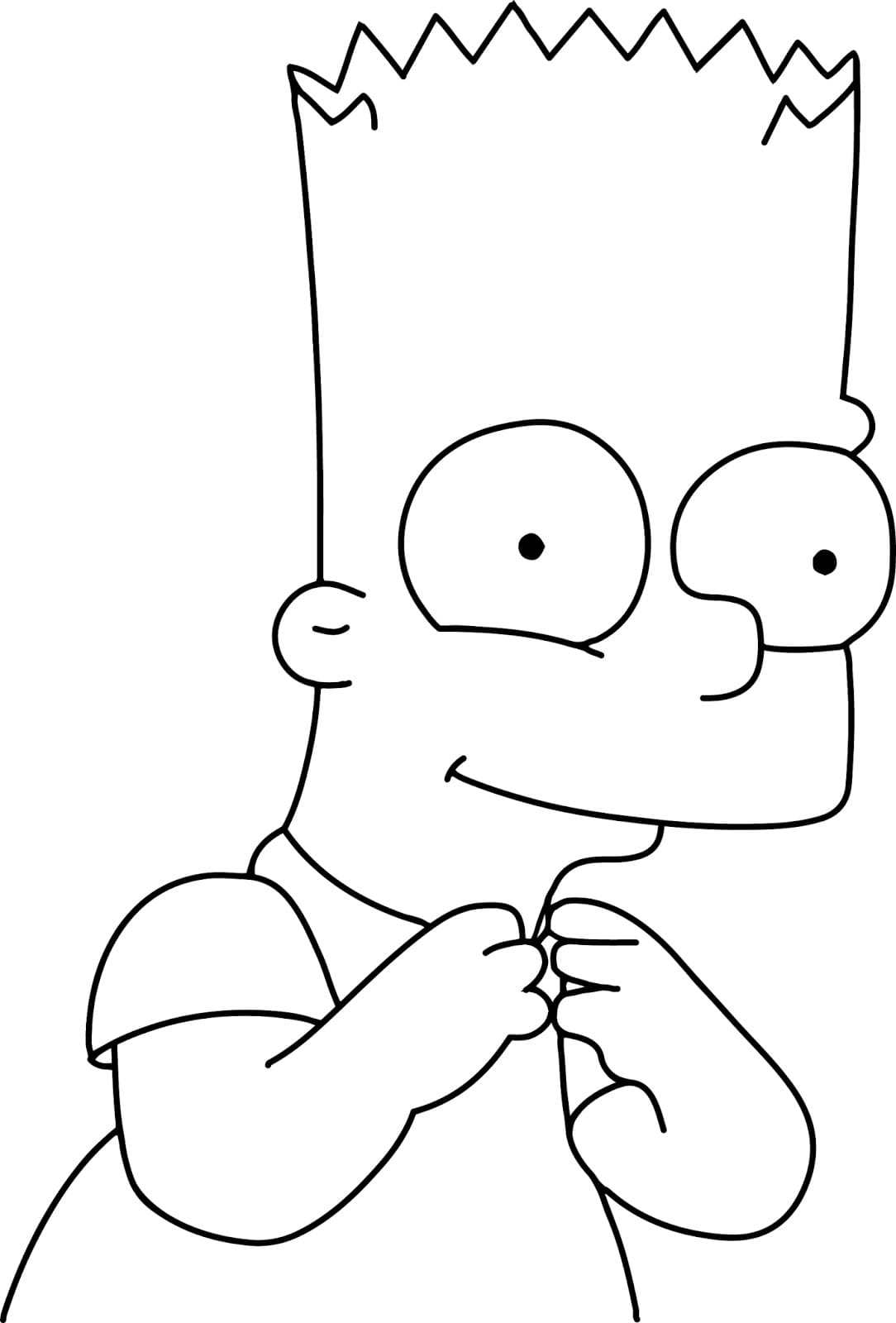 Desenho de Bart Simpson Fofo para Colorir