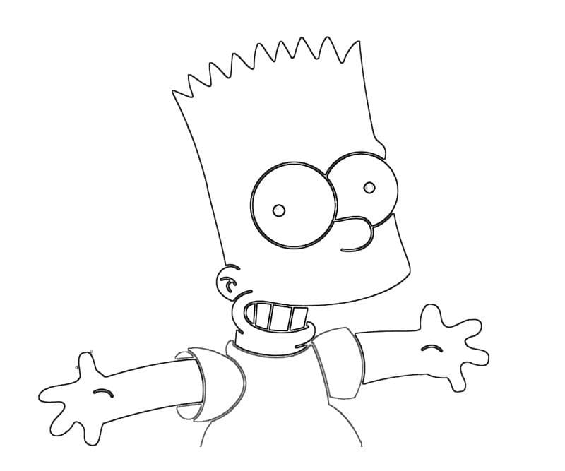 Desenho de Bart Simpson Grátis para Crianças para Colorir