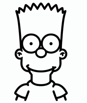 Desenho de Bart Simpson Simples para Colorir