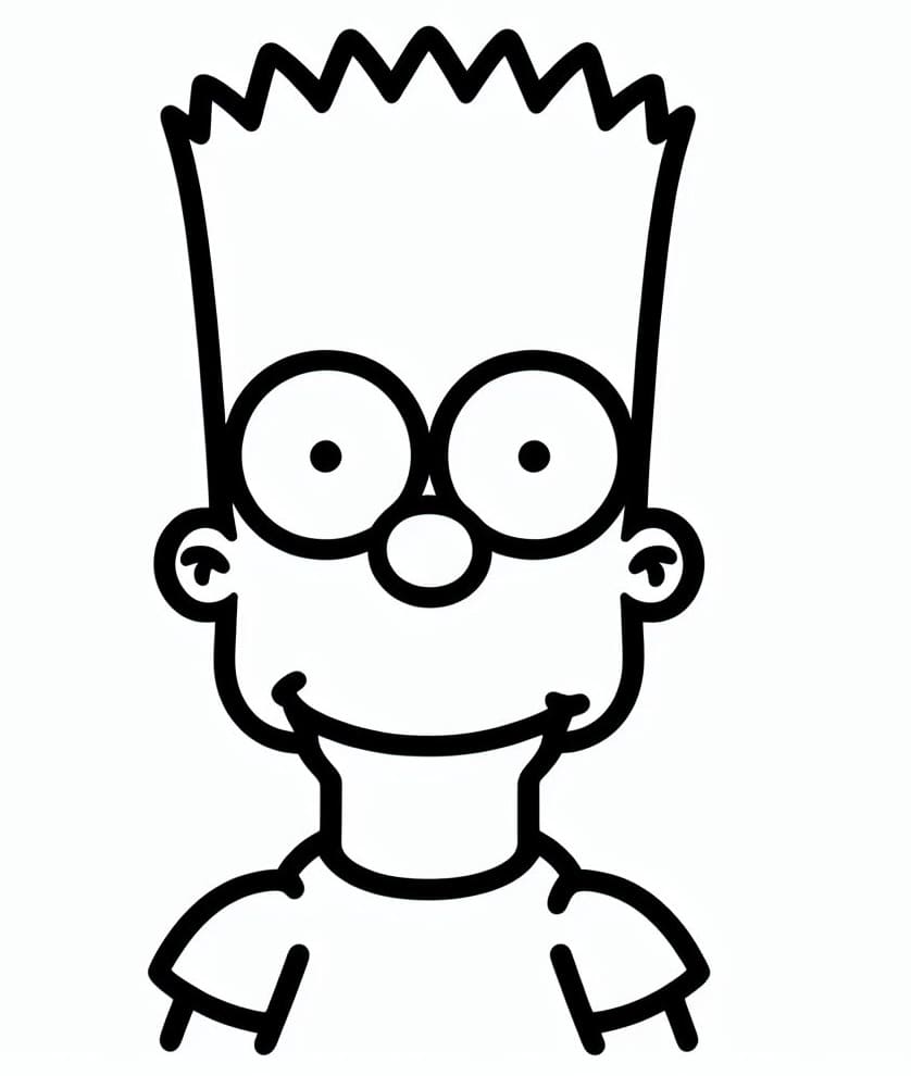 Desenho de Bart Simpson Simples para Colorir
