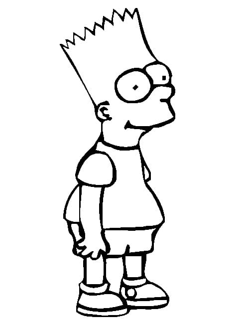 Desenho de Bart Simpson Sorridente para Colorir