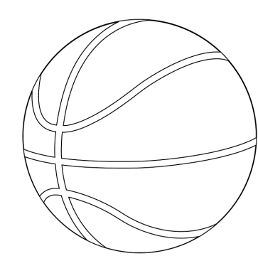 Desenho de Bola de Basquete para Colorir