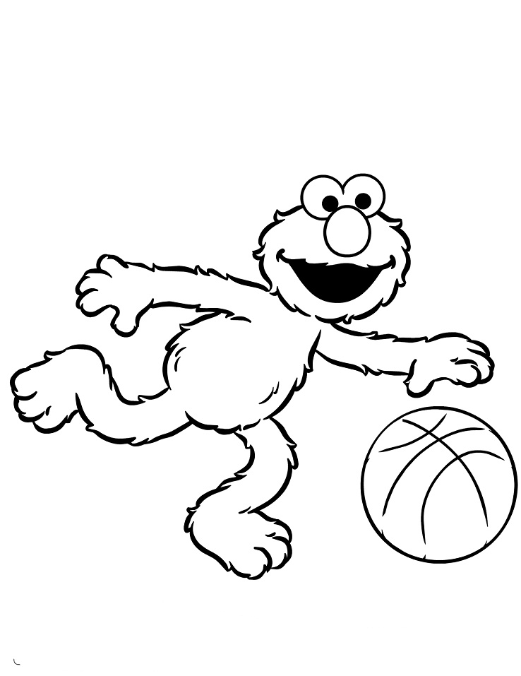 Desenho do Elmo Jogando Basquete
