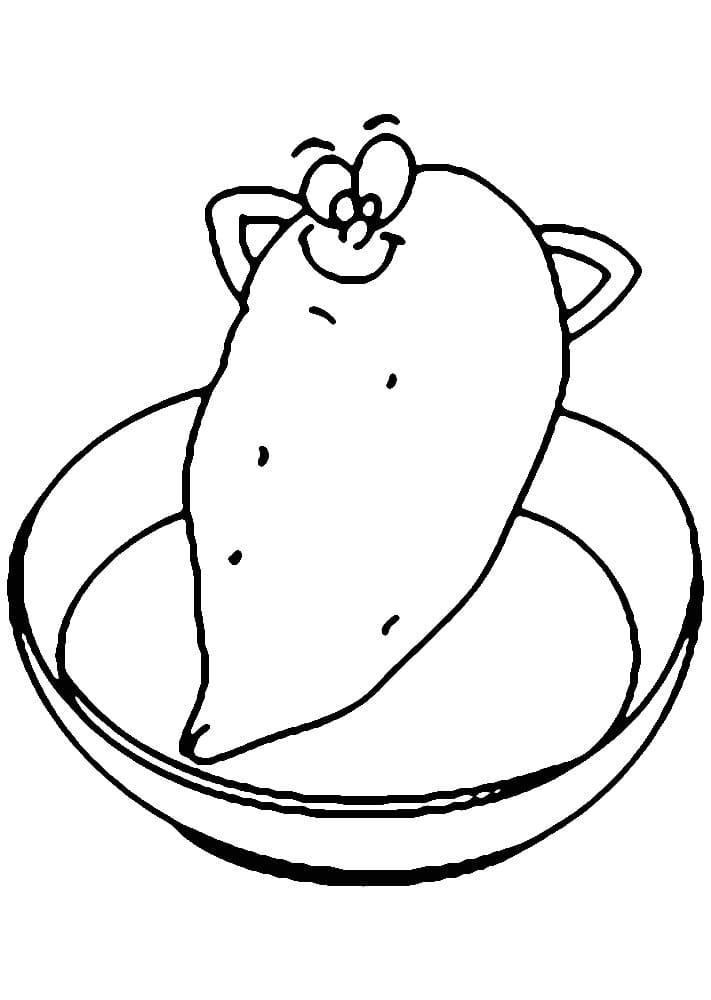 Desenho de Batata Doce Engracada para Colorir