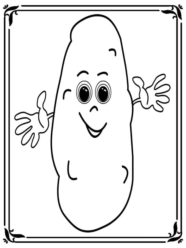 Desenho de Batata Doce Feliz para Colorir