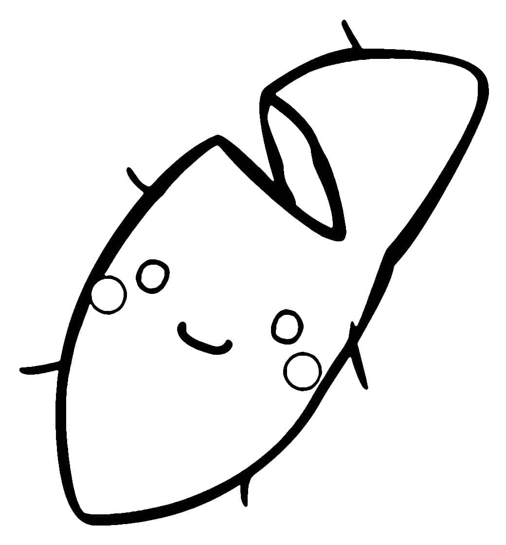 Desenho de Batata Doce Fofa para Colorir