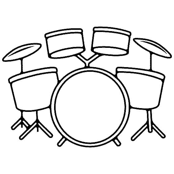 Desenho Bateria Fácil para Colorir