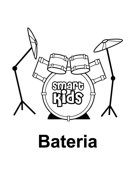 Desenho Bateria para Colorir Baixar Giz de Cera