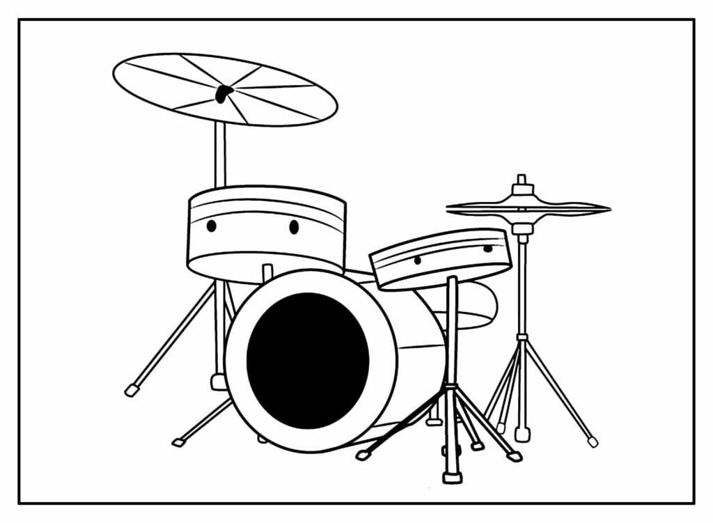 Desenho Bateria para Colorir Baixar Lápis de Cor