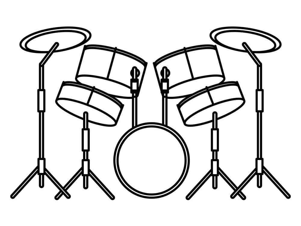 Desenho Bateria para Colorir Imprimivel Grátis