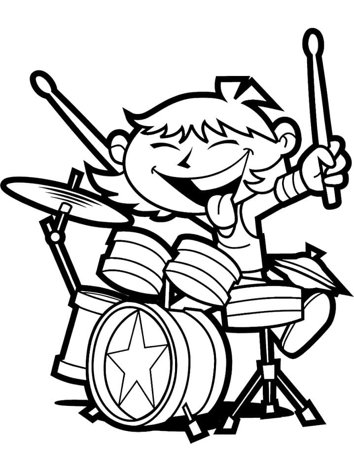 Desenho Bateria para Colorir Pdf Imprimivel