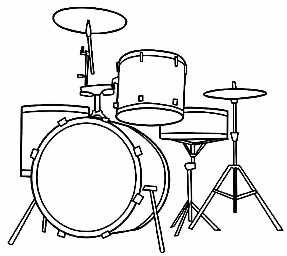 Desenho Bateria para Imprimir Download Lápis de Cor