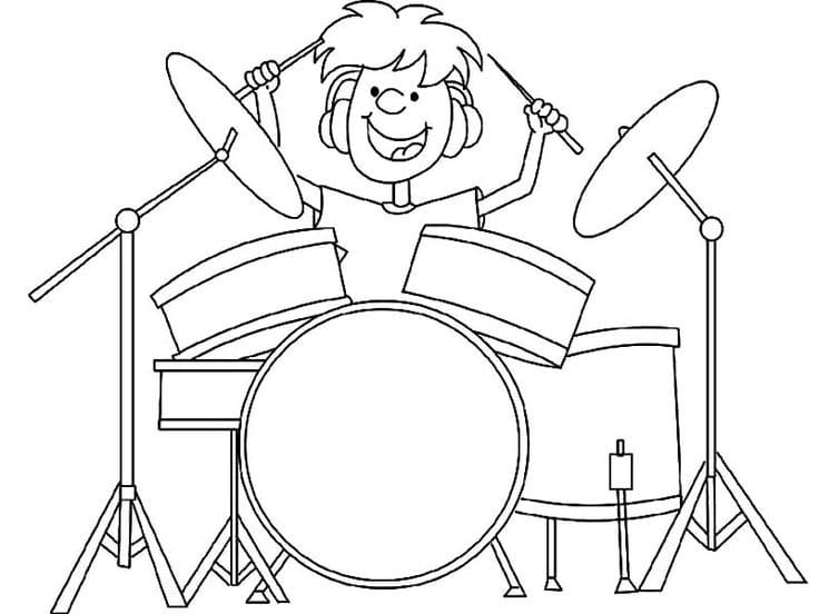 Desenho Bateria para Pintar Pdf Tinta Guache