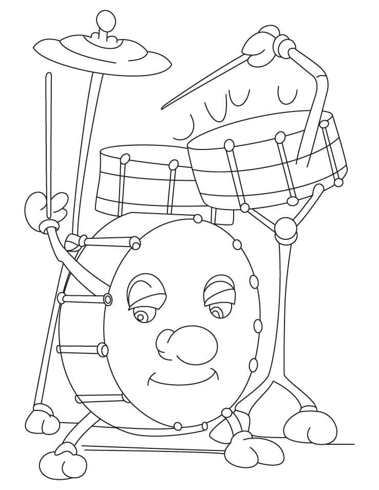 Desenho Bateria Triste para Colorir