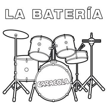 Desenho lã Bateria para Colorir