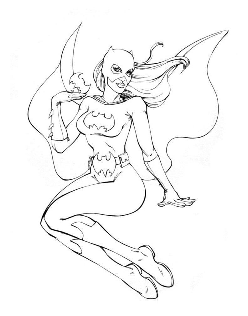 Desenho de Batgirl Fantástica para Imprimir Grátis Imprimivel