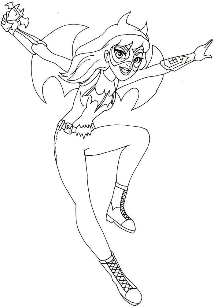 Desenho de Batgirl Incrível para Colorir Imprimivel Grátis