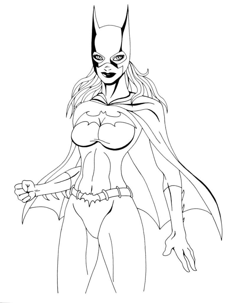 Desenho de Batgirl Incrível para Imprimir Download Lápis de Cor