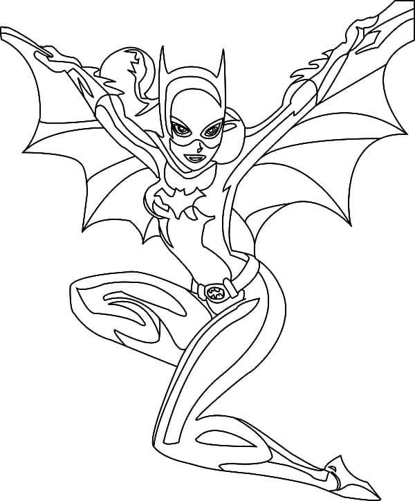 Desenho de Batgirl Incrível para Pintar Grátis Baixar